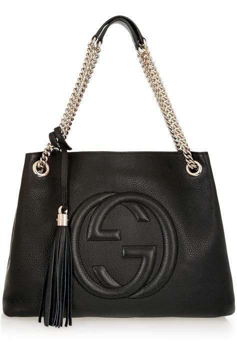 gucci soho medium shoulder bag black|Gucci soho shoulder bag price.